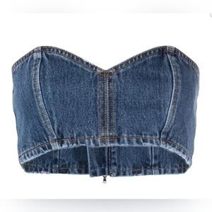 Mônot denim bandeau top in a blue wash with a sweetheart neckline Small NWT